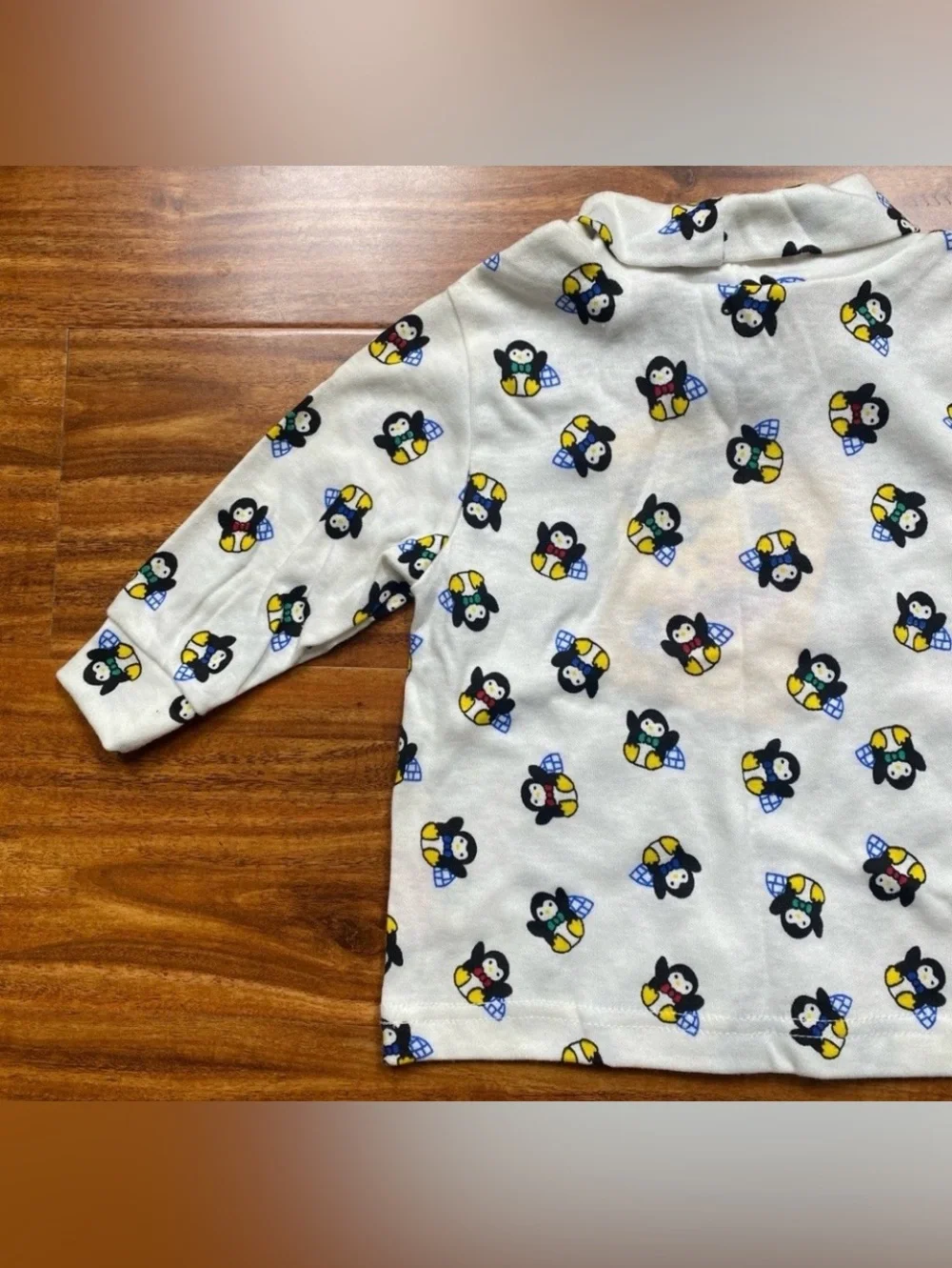 NWT New Vintage Osh Kosh B'Gosh White Penguin Long Sleeve Shirt Size 12M Casual